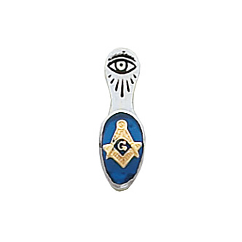 10k White Gold Masonic Tie Tac with All Seeing Eye