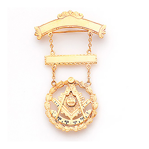 2 3/4in Past Master Masonic Jewel 10k Yellow Gold