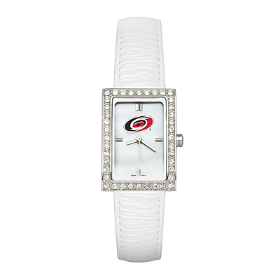 Carolina Hurricanes Ladies Allure Watch White Leather Strap