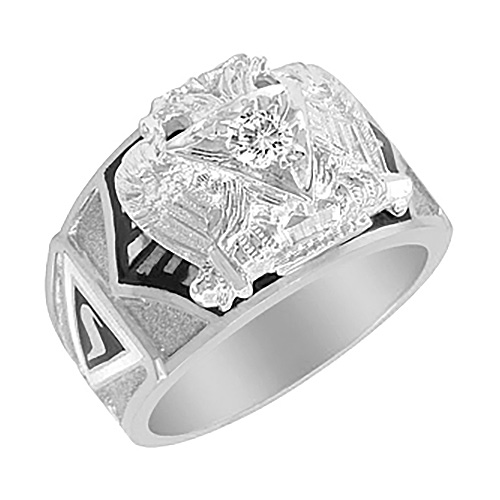 1/4 CT Diamond Scottish Rite Ring - Sterling Silver