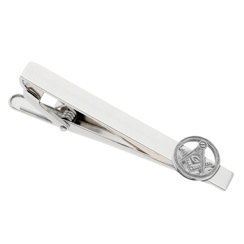 Stainless Steel and Sterling Silver Master Mason Tie Bar
