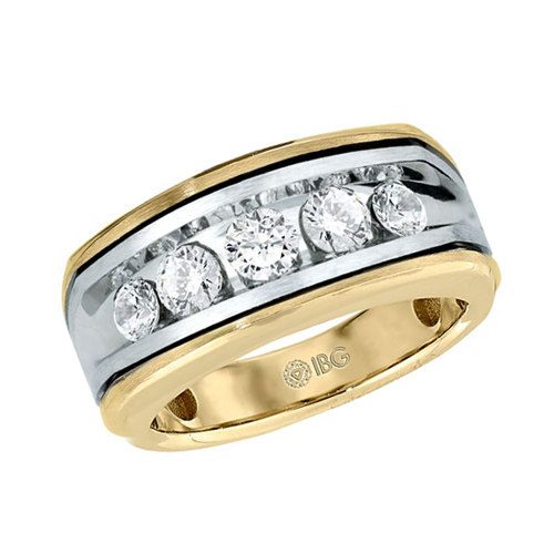 10kt Two-Tone Gold 1 ct tw Diamond Men's Wedding Band Black Rhodium