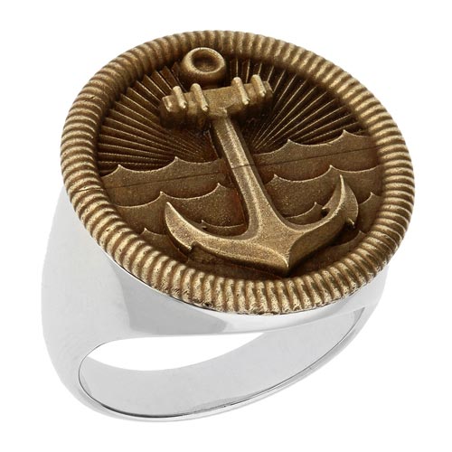 Sterling Silver and Bronze Anchor Ring
