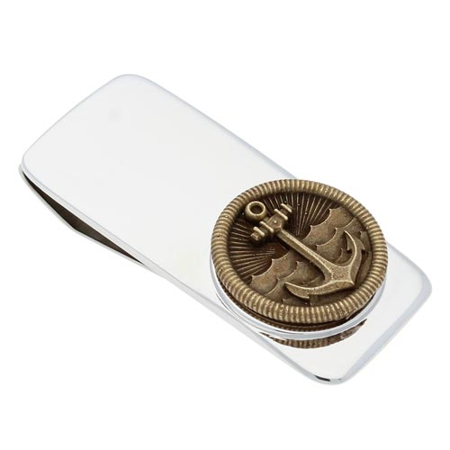 Stainless Steel and Bronze Anchor Money Clip