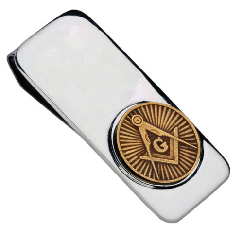 Stainless Steel Bronze Masonic Money Clip
