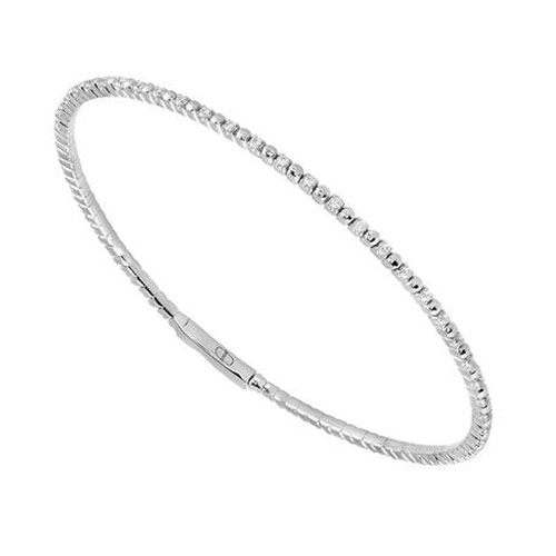 14k White Gold 1/2 ct tw Diamond Flexible Bangle Bracelet