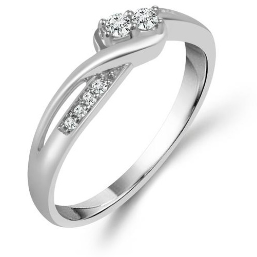 10k White Gold 1/5 ct tw Diamond True Promise Ring
