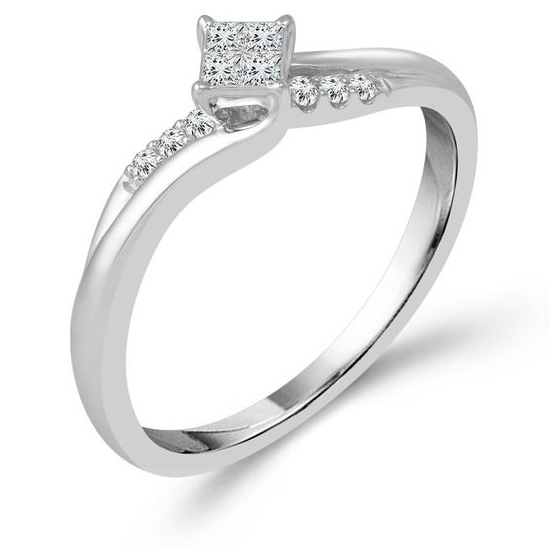 10k White Gold 1/8 ct tw Diamond Promise Ring PT4132ER Joy Jewelers