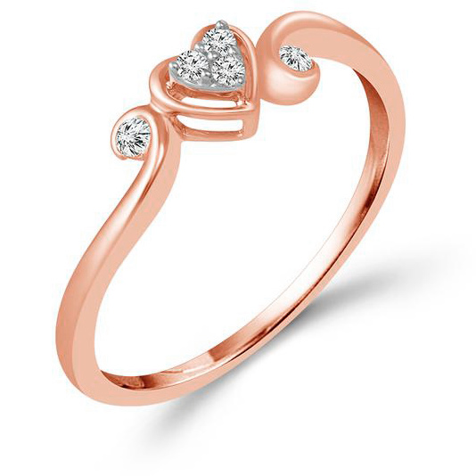 10k Rose Gold 1/20 ct tw Diamond Heart True Promise Ring
