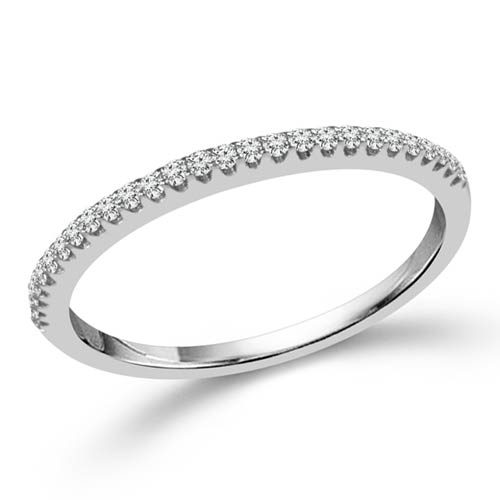 10k White Gold 1/8 ct tw Diamond Stackable Ring