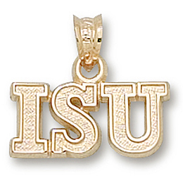 10kt Yellow Gold 3/8in Illinois State ISU Pendant