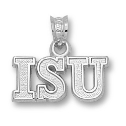 Sterling Silver 3/8in Illinois State ISU Pendant 