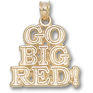 Indiana Hoosiers 5/8in 14k Go Big Red Pendant