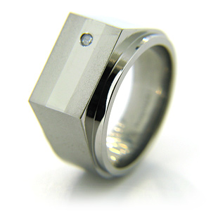 12mm Titanium Ring with Diamond