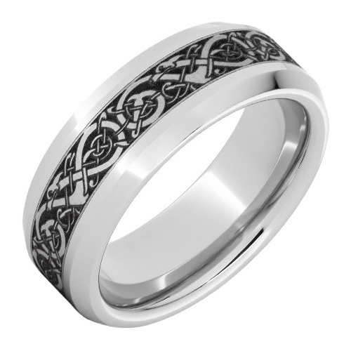Titanium 8mm Beveled Viking Ring