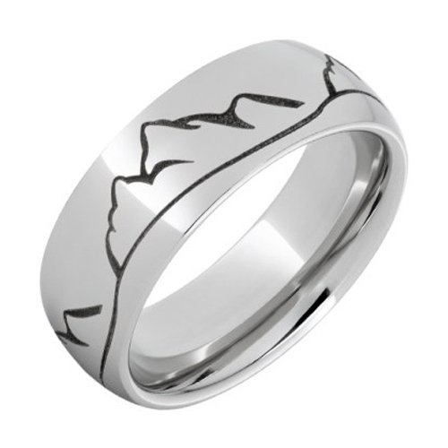 Titanium 8mm Mountain Range Ring