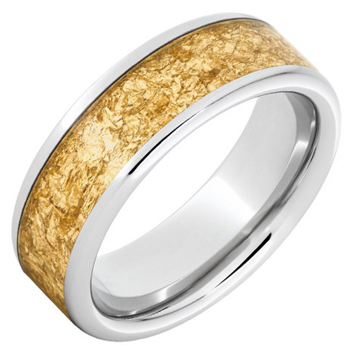 Serinium Ring with 24k Yellow Gold Leaf Inlay 8mm