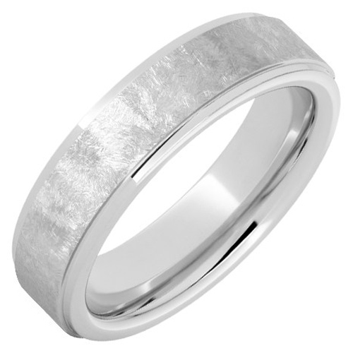 Serinium Ring with Sentinel Finish and Grooved Edges 8mm