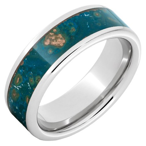 Serinium Ring with Blue Royal Copper Inlay 8mm