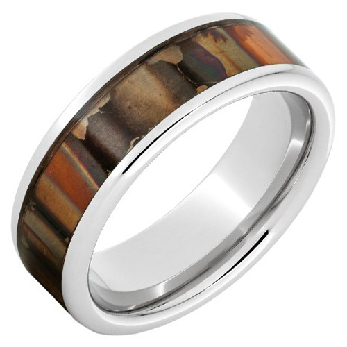 Serinium Ring with Orange Patina Copper Inlay 8mm