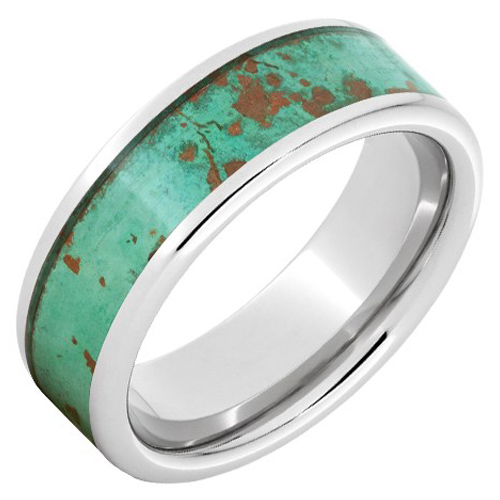 Serinium Rustic Patina Royal Copper Inlay Ring 8mm