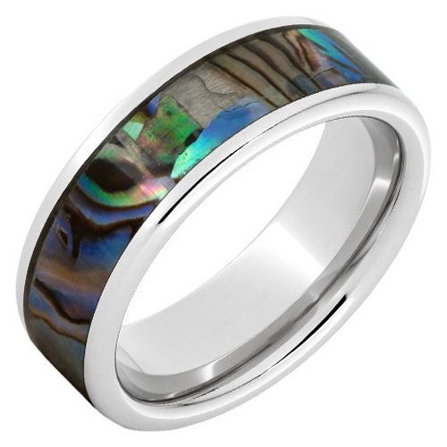 Serinium Ring with Abalone Inlay 8mm