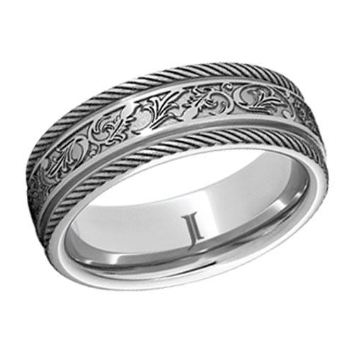 Serinium Ring with Latigo Design and Braided Edges 6mm