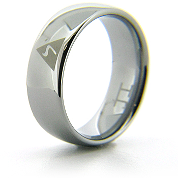 8mm Domed Tungsten Scottish Rite Ring