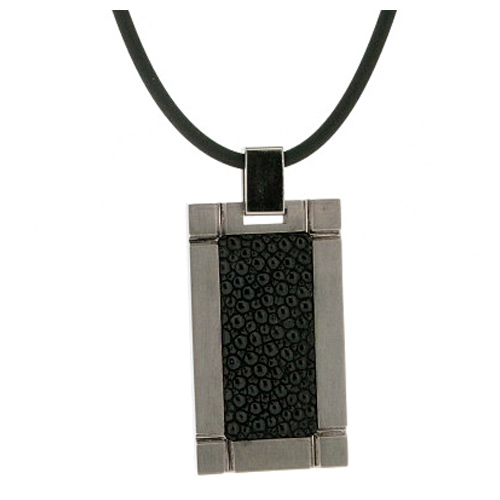 Titanium Pendant with Stingray Inlay