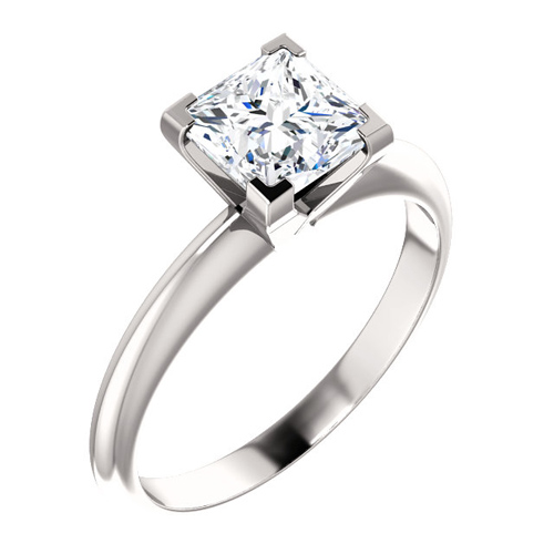 14kt White Gold 1.36 CT Forever One Moissanite Square Ring
