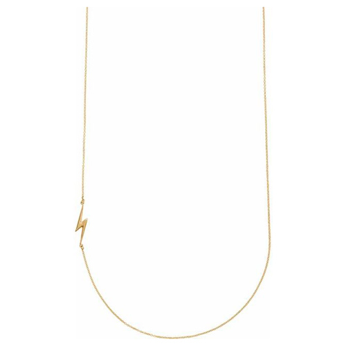 14k Yellow Gold Lightning Bolt Necklace 18in