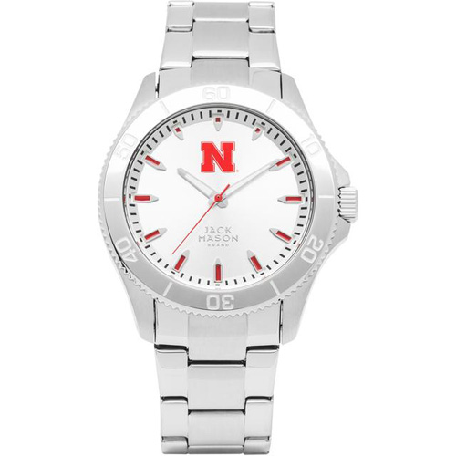 Jack Mason University of Nebraska Silver Sport Bracelet Watch