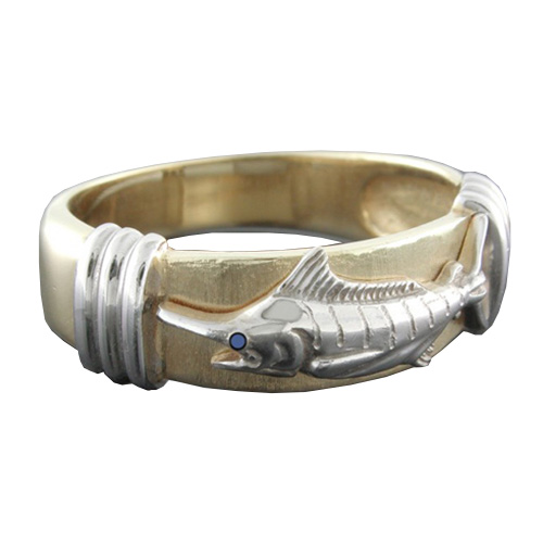 14kt Two-tone Gold Marlin Platform Ring