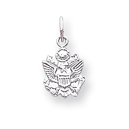 U.S. Army Eagle 3/8in Charm - 14k White Gold