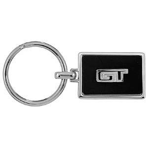 Ford Sterling Silver GT Key Chain with Black Powder Coat
