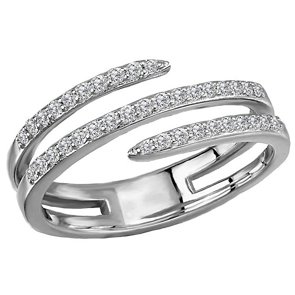 14k White Gold 0.25 ct tw Diamond Swirl Wrap Ring