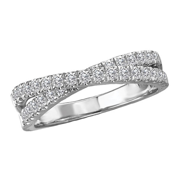 14k White Gold 0.50 ct tw Diamond Criss Cross Ring