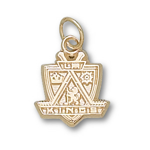 14kt Yellow Gold 1/2in Los Angeles Kings Shield Charm