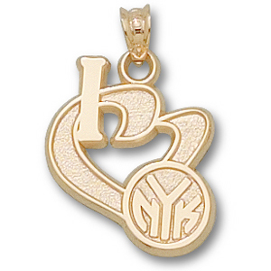 10kt Yellow Gold 3/4in I Heart the Knicks Pendant
