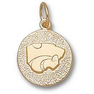 Kansas State Wildcats Disk Charm 1/2in 14k Pendant