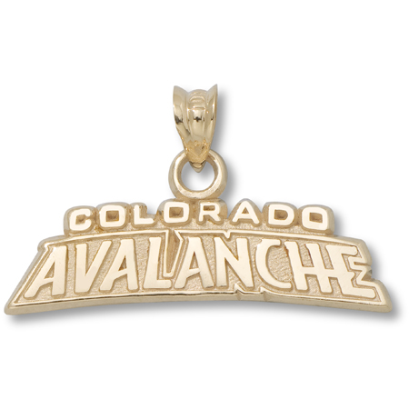 Colorado Avalanche Word Mark Pendant 10k Yellow Gold