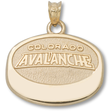 14kt Yellow Gold 5/8in Colorado Avalanche Puck Pendant