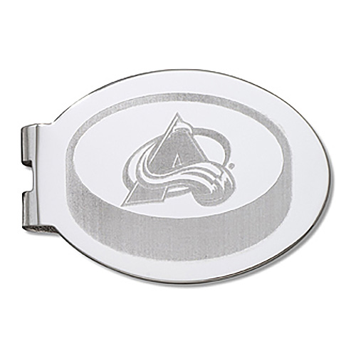 Colorado Avalanche Silver Plated Laser Engraved Money Clip