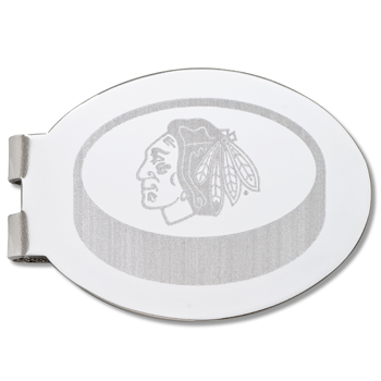 Chicago Blackhawks Silver Plated Laser Engraved Money Clip
