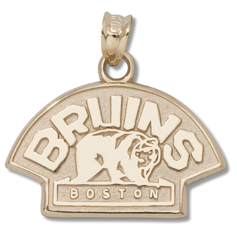 14kt Yellow Gold 1/2in Boston Bruins Bear Charm