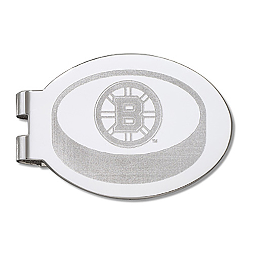 Boston Bruins Silver Plated Laser Engraved Money Clip