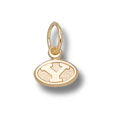 14kt Yellow Gold 3/16in BYU Oval Charm