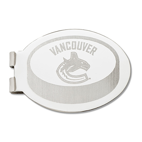 Vancouver Canucks Silver Plated Laser Engraved Money Clip