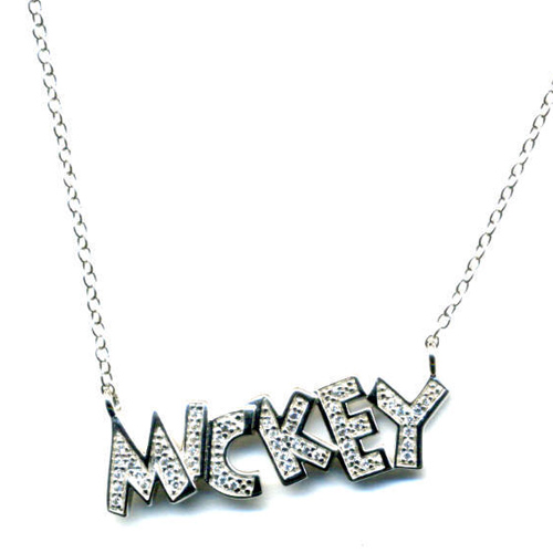 Sterling Silver MICKEY Cubic Zirconia Necklace
