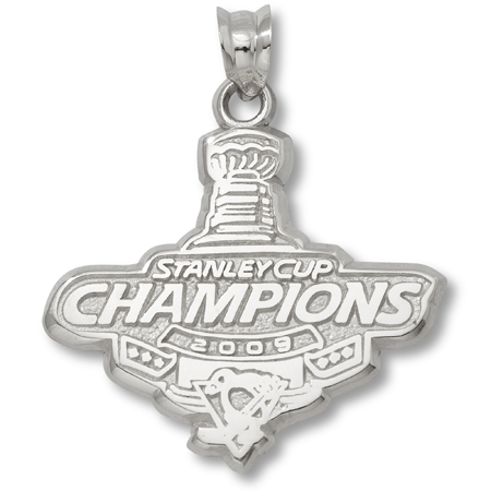 Sterling Silver 3/4in Pittsburgh Penguins 2009 Champs Pendant